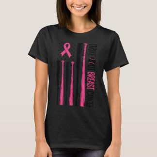 Camiseta Golpea el cáncer de mama Bandera de EE. UU. Amante