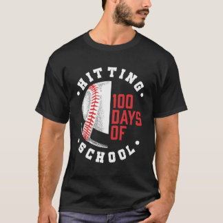 Camiseta Golpeando 100 Días De Béisbol Escolar De Nuevo Al 