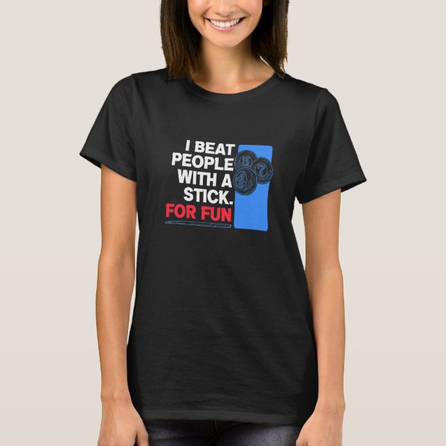 Camiseta Golpear a personas con el juego de palos de cuero  (Anverso)