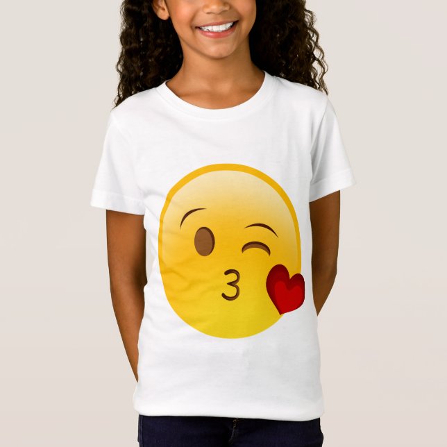 Camiseta Golpear a un pegatina de emoji de beso (Anverso)