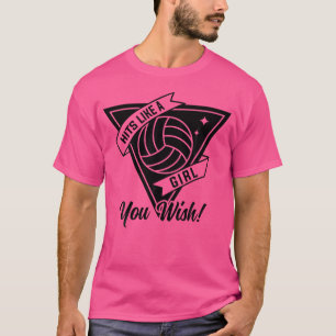 Camiseta Golpear Como Chica Jugador De Voleibol Deportivo P