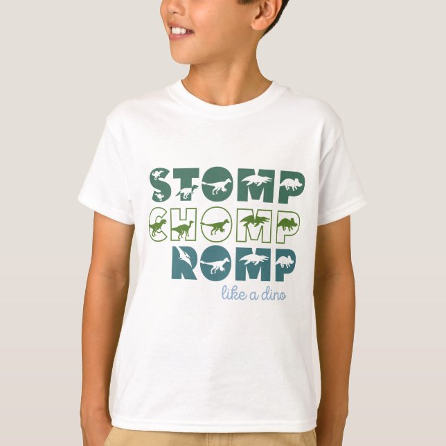 Camiseta Golpear el chomp como un niño de dino (Anverso)