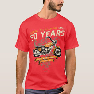 Camiseta Golpear la carretera durante 50 años Biker 50 Boda