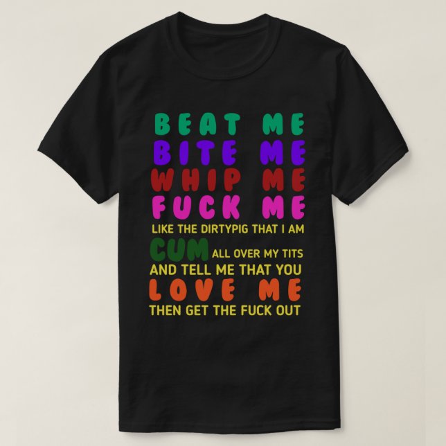 Camiseta golpearme morderme azotarme (Diseño del anverso)