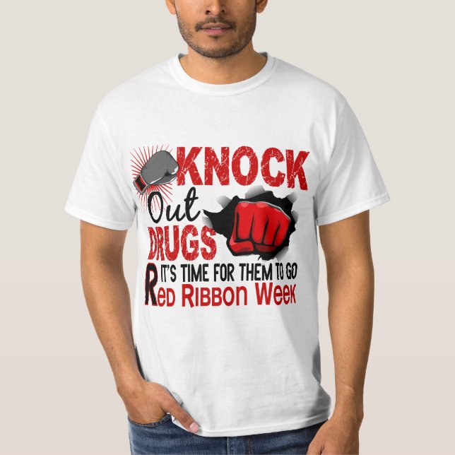 Camiseta Golpee hacia fuera droga el puño masculino (Anverso)