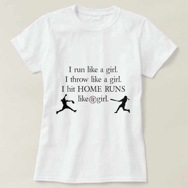 Camiseta Golpeé home run como un chica (Diseño del anverso)