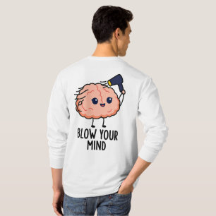 Camiseta Golpee su mente Pegatina - Cerebro con secador de 