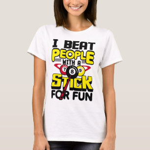 Camiseta Golpeo A La Gente Con Un Palo Para Billar De Billa