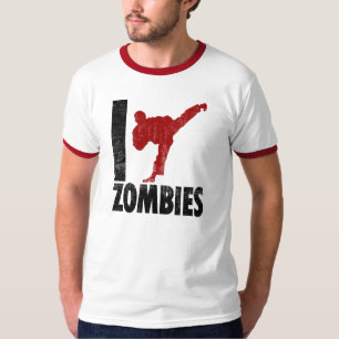 Camiseta Golpeo a zombis con el pie