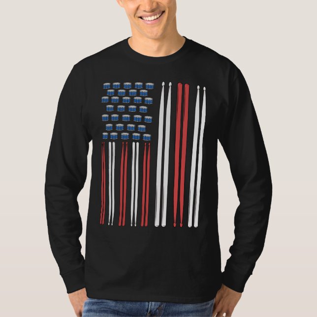 Camiseta Golpes de tambor Regalo de tambor Tambor de percus (Anverso)
