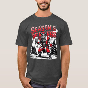 Camiseta Golpes de Temporada Krampus Terror Navidad diverti