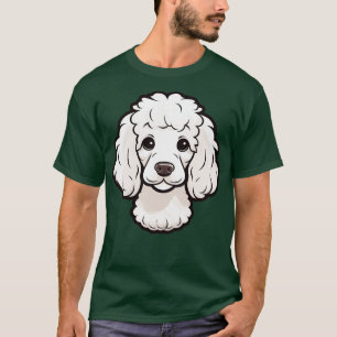 Camiseta Goma de caniche blanco suave de la cara Perro de c