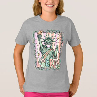 Camiseta Goma de mascar divertida de la Estatua de la Liber