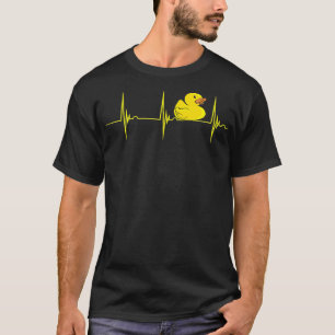 Camiseta Goma Pato de goma Amarillo Goma Pato Heartbeat EKG