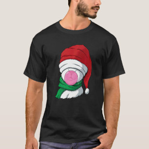 Camiseta Gominola de burbuja de gorro de Santa gato Navidad