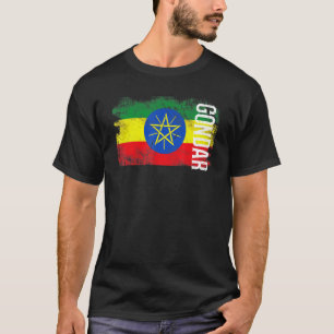 Camiseta Gondar Bandera De Etiopía Para Hombres Etíopes Muj