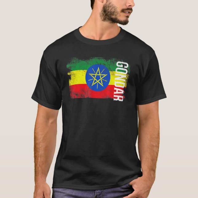 Camiseta Gondar Bandera De Etiopía Para Hombres Etíopes Muj (Anverso)