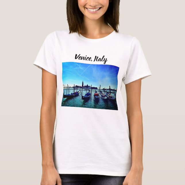 Camiseta Góndolas de Venecia Cielo Azul (Anverso)
