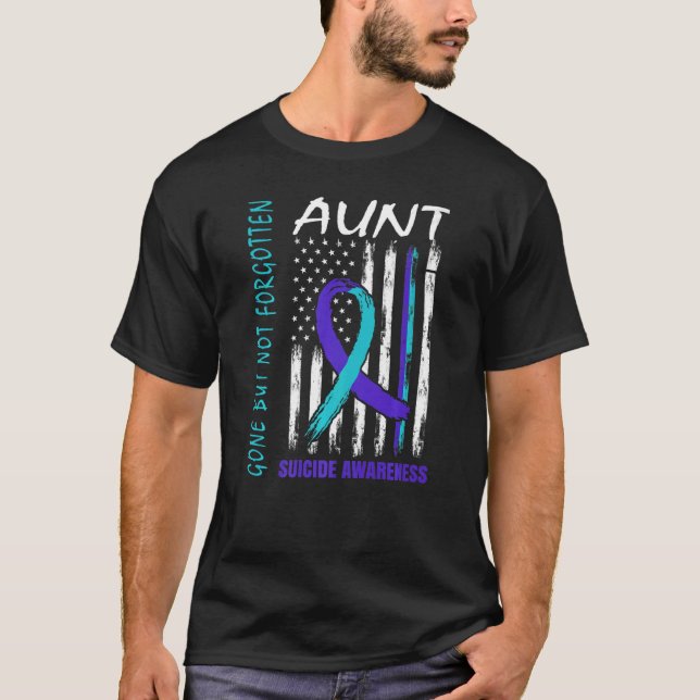 Camiseta Gone But Not Forgotten Aunt Suicide Awareness Flag (Anverso)