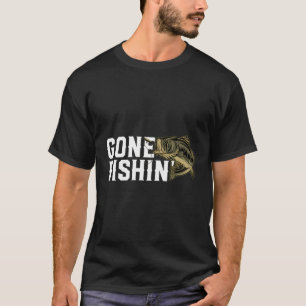 Camiseta Gone Fishin Funny Largemouth Bass Pescando Regalo