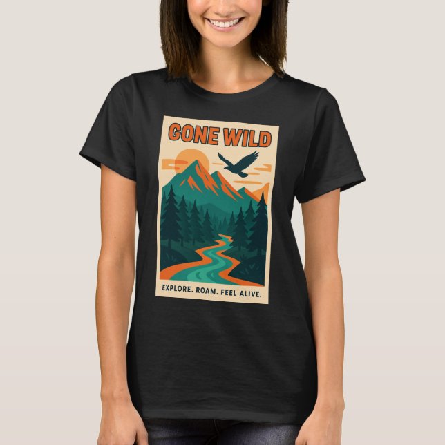 Camiseta Gone Wild | Retro Mountain Adventure (Anverso)