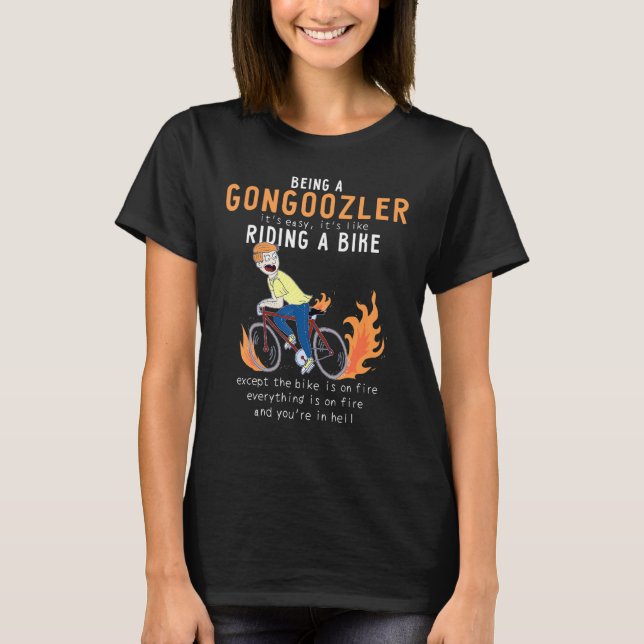 Camiseta Gongoozler Like Riding Bicicleta Funny (Anverso)