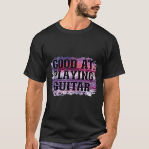 Camiseta Good At Playing Guitar Pink And Purple Background