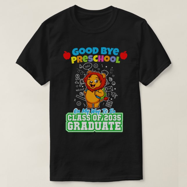 Camiseta Good Bye Clase Preescolar De 2035 Graduado PreK 12 (Diseño del anverso)