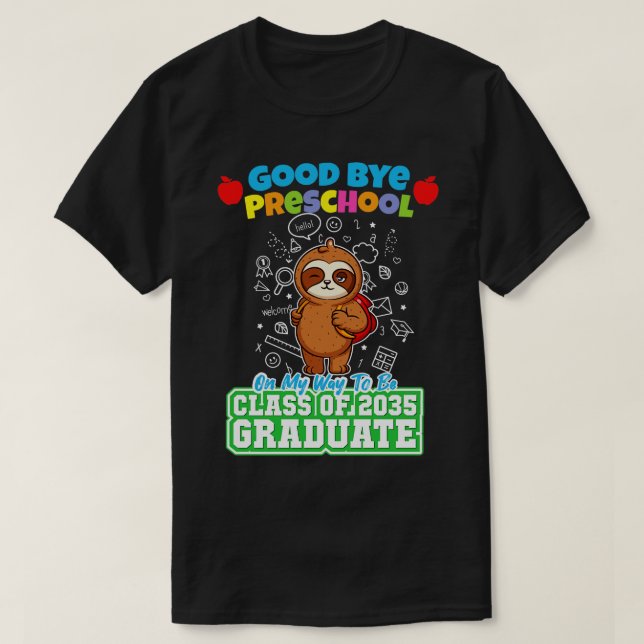 Camiseta Good Bye Clase Preescolar De 2035 Graduado PreK 16 (Diseño del anverso)