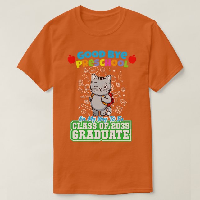 Camiseta Good Bye Clase Preescolar De 2035 Graduado PreK 17 (Diseño del anverso)