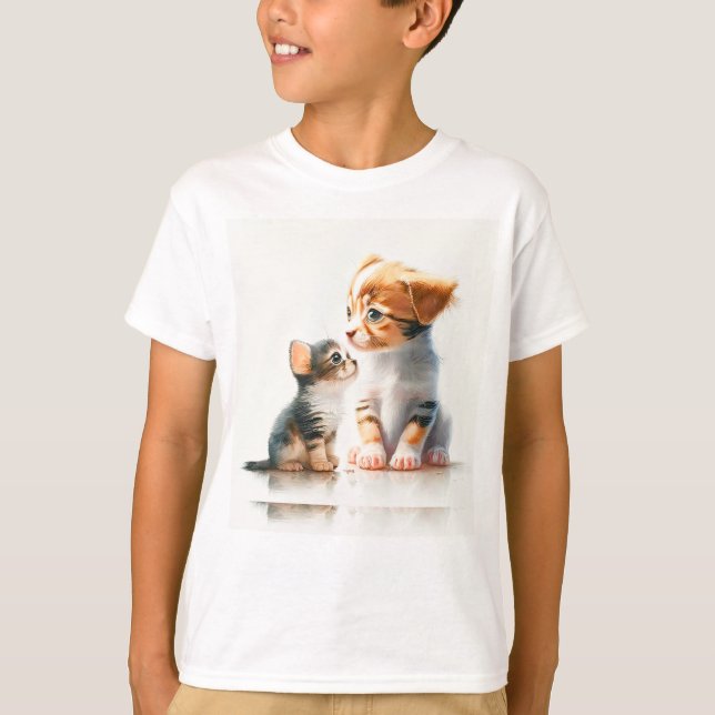 Camiseta Good Friends Puppy And Kitten (Anverso)