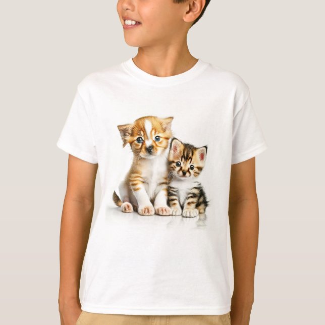 Camiseta Good Friends Puppy And Kitten (Anverso)