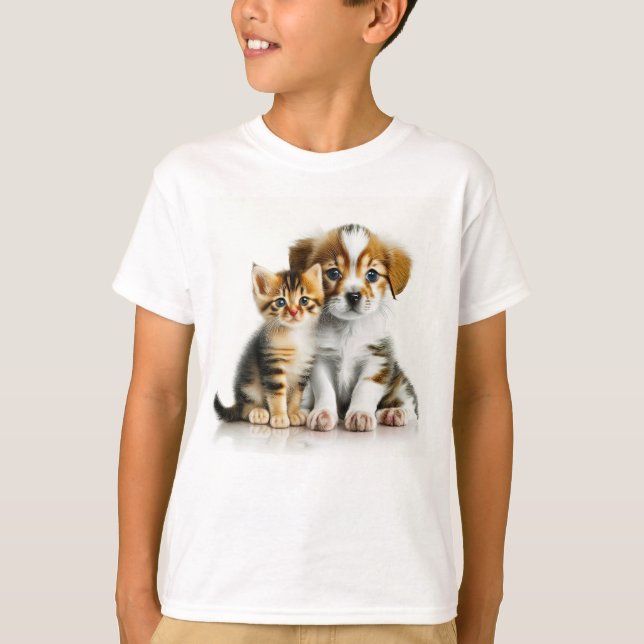 Camiseta Good Friends Puppy And Kitten (Anverso)