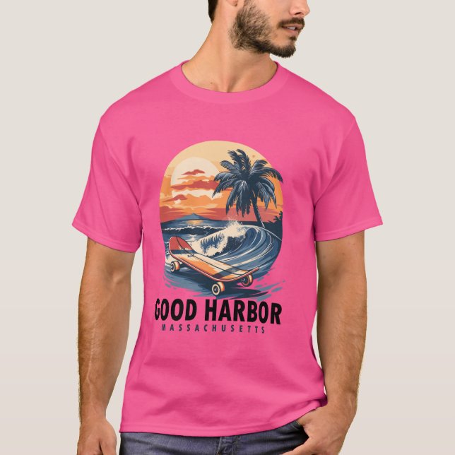 Camiseta Good Harbour Beach Massachusetts Skateboard Skateb (Anverso)