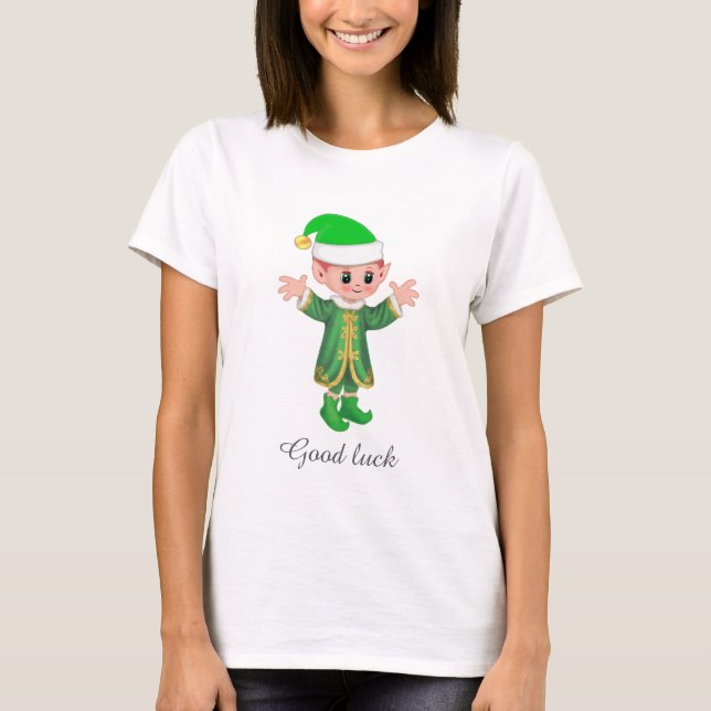 Camiseta Good Luck Elf & Script (Anverso)