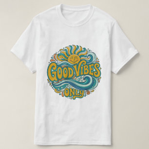 Camiseta Good Vibes Only Retro Sol Positivo