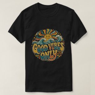 Camiseta Good Vibes Only Retro Sol Positivo