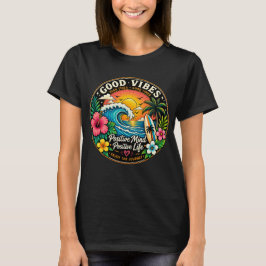 Camiseta Good Vibes Only Tropical Sunset Beach T-Shirt