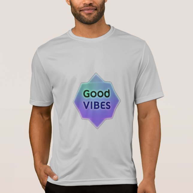 Camiseta "Good Vibes" Text on Gradient Star Shape (Anverso)