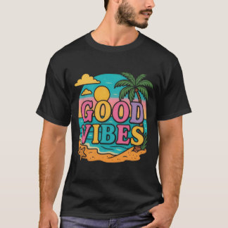 Camiseta GOOD VIBES Tropical Sunset