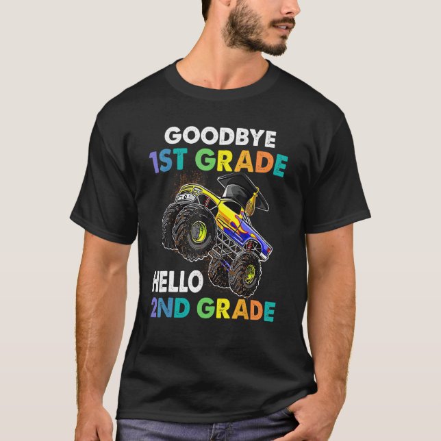Camiseta Goodbye 1st Grade Hello 2nd Grade Monster Truck Gr (Anverso)