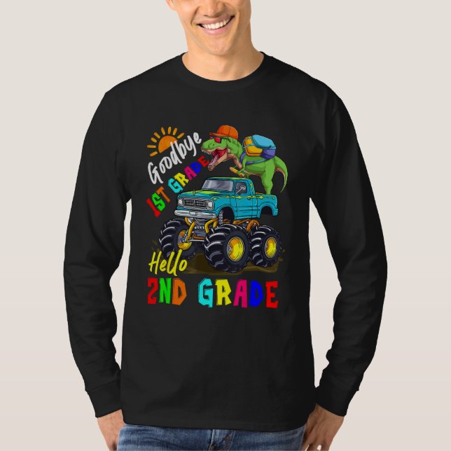 Camiseta Goodbye 1st Grade Hello 2nd Grade Rex Riding Monst (Anverso)