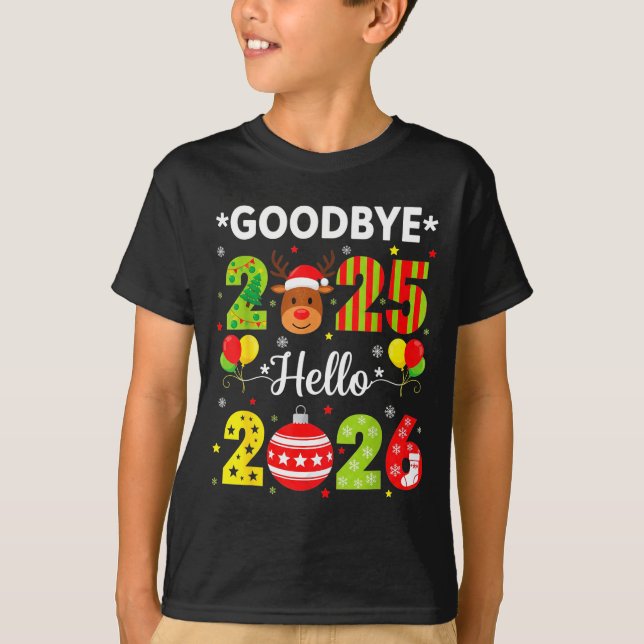Camiseta Goodbye 2025 Hello 2026 Happy New Year Christmas P (Anverso)