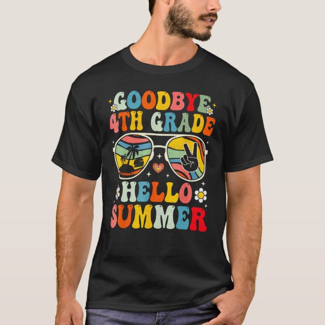 Camiseta Goodbye 4th Grade Hello Summer Sunglasses Last Day (Anverso)