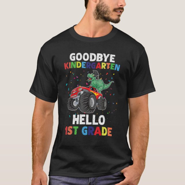 Camiseta Goodbye Kindergarten Hello 1st Grade Dinosaur Grad (Anverso)