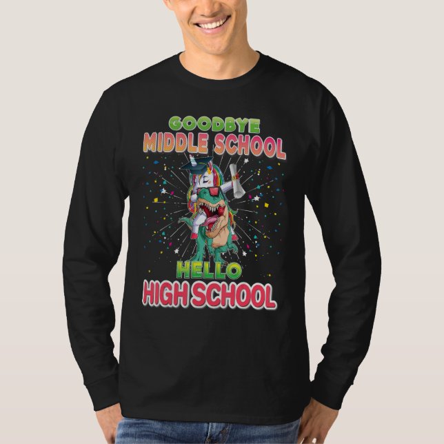 Camiseta Goodbye Middle School Graduate Hello High Unicorn  (Anverso)