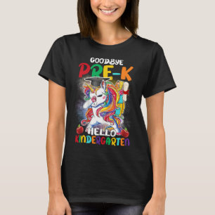 Camiseta Goodbye Pre K Hello Kindergarten Graduado Unicorn