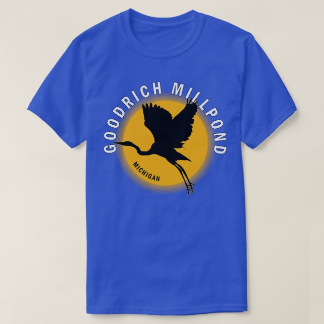 Camiseta Goodrich Millpond en Michigan Heron Sunrise (Diseño del anverso)