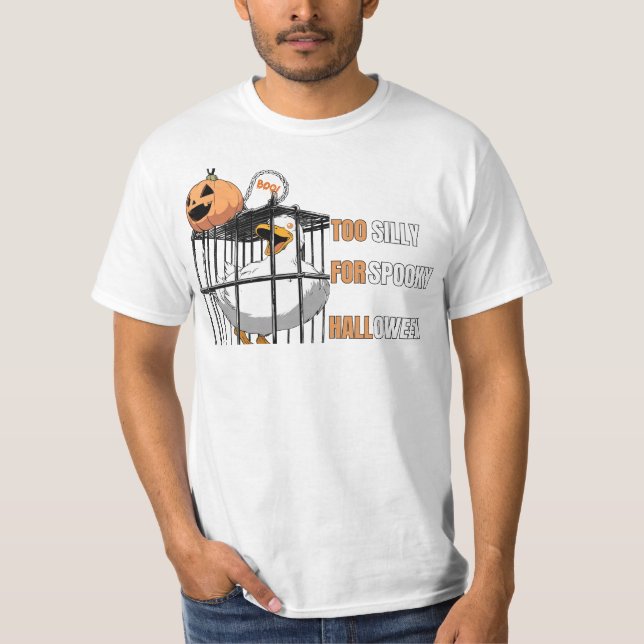 Camiseta Goofy Goose Halloween Design - No sólo asustado ha (Anverso)