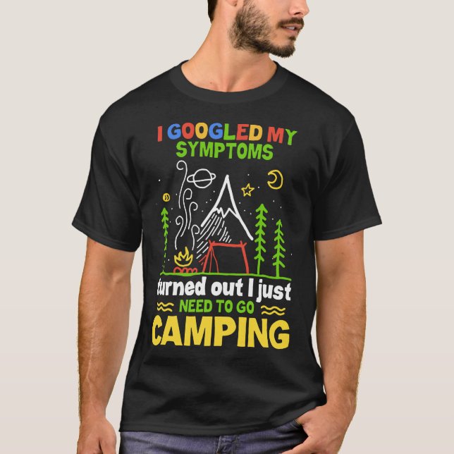 Camiseta Googled mis síntomas me resulté apenas necesito ir (Anverso)
